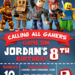 ROBLOX Birthday Party Invitation 4 X 6 Or 5 X 7 Printable 1363 In 2021