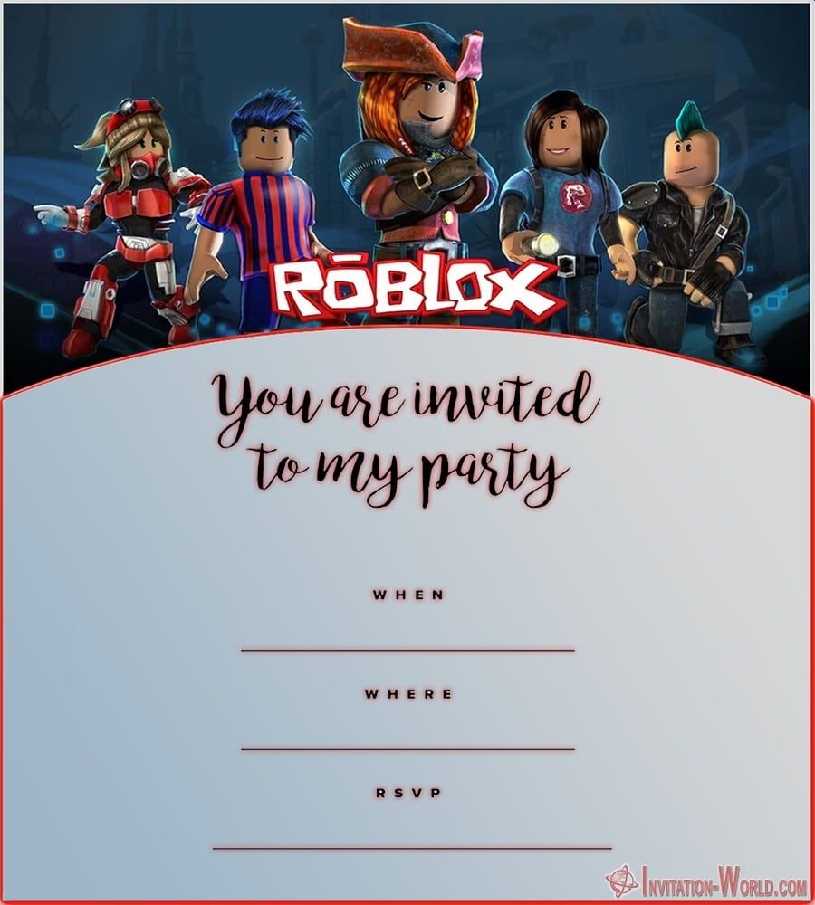 Roblox Birthday Party Invitation Template Invitation World 