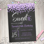 Sweet 16 Birthday Party Invitation Invite Digital Printable Etsy