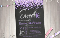 Sweet 16 Birthday Party Invitation Invite Digital Printable Etsy