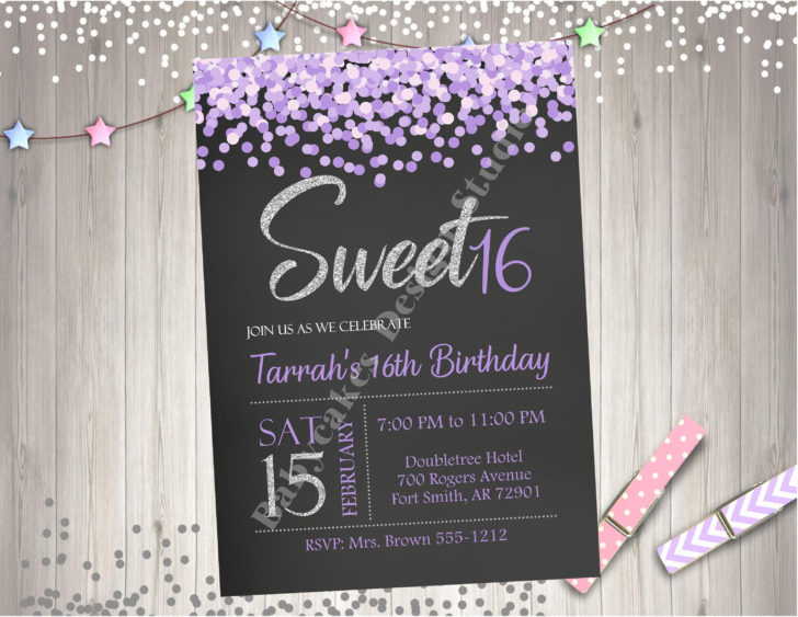 Printable Birthday Invitations Sweet 16