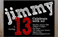 Teen Boy s Birthday Invitation Red Chalk Lettering